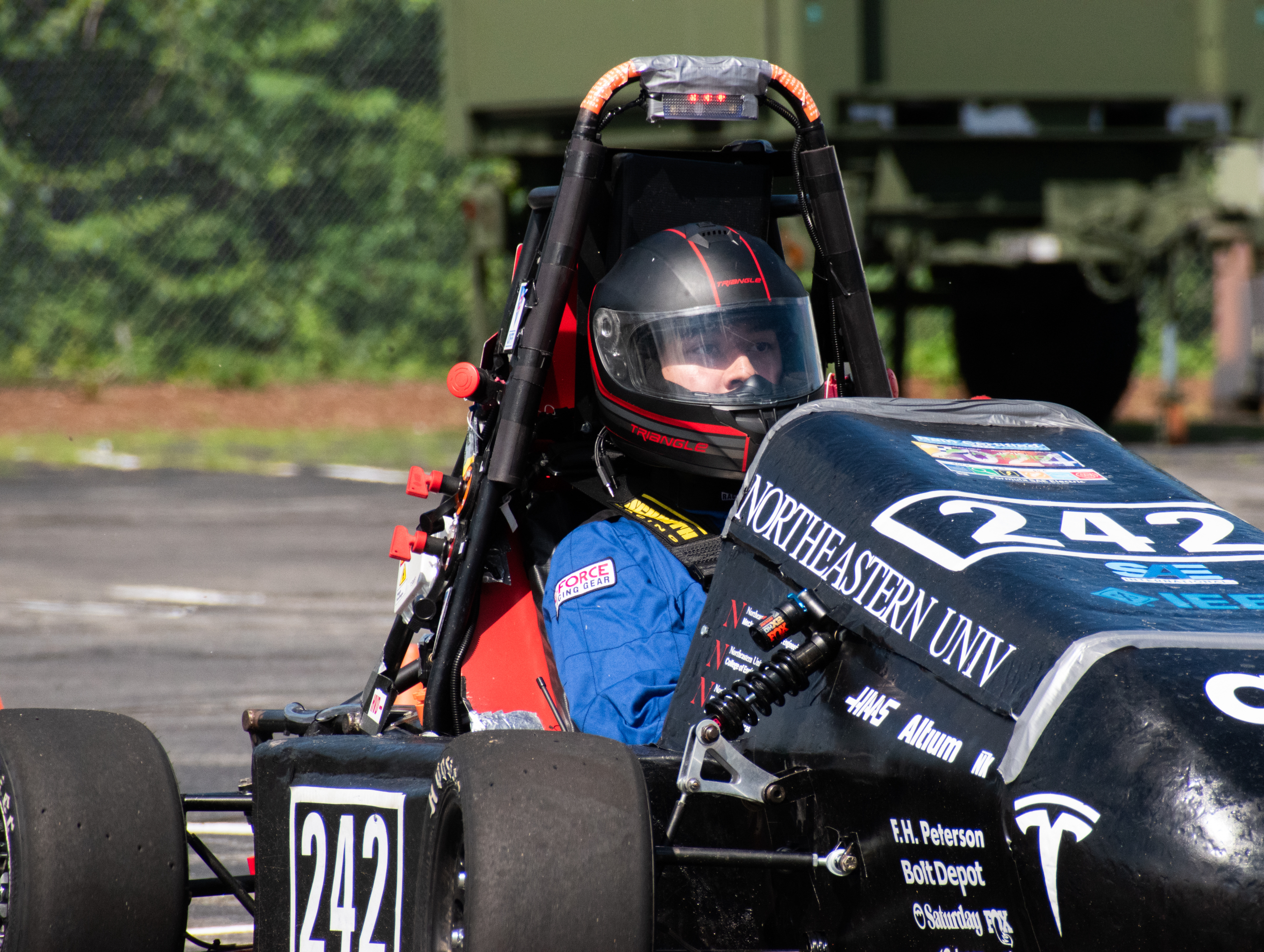 Victor Dong in Formula SAE race car